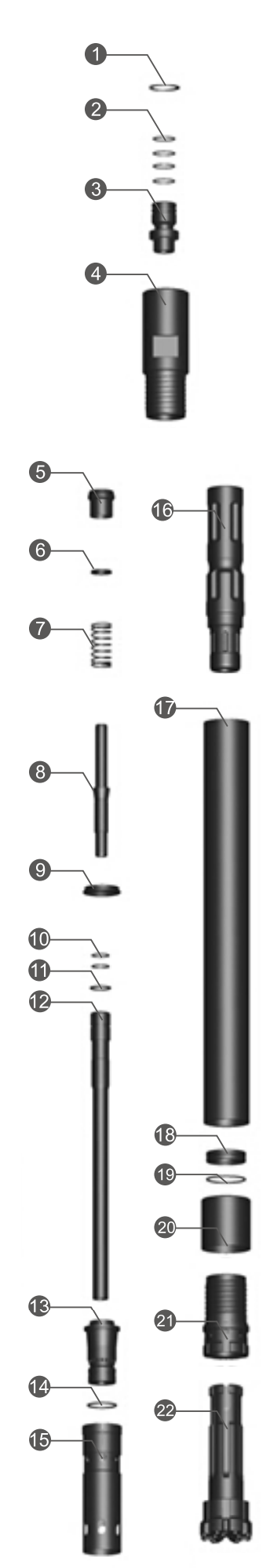 Black Diamond Drilling Liste des pièces du marteau à circulation inverse BD004