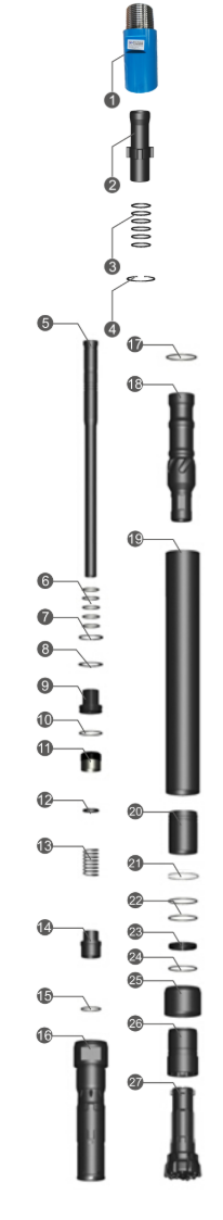 Black Diamond Drilling Liste des pièces marteau à circulation inverse BD543