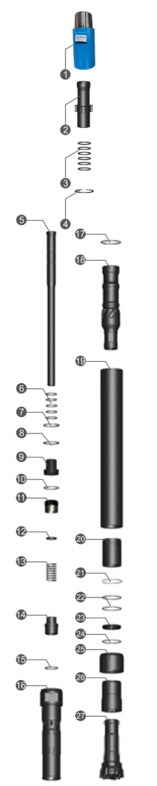 Black Diamond Drilling Liste des pièces de marteau à circulation inverse BD545