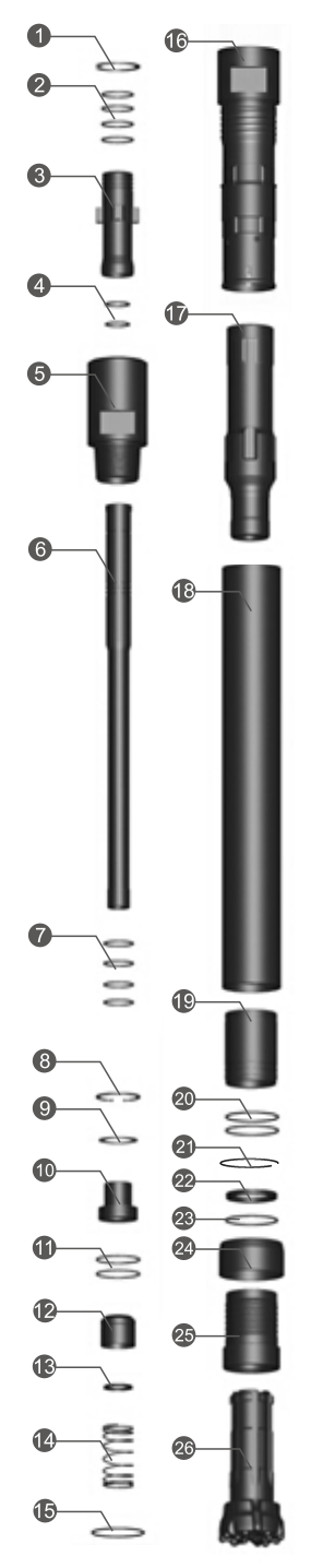 Black Diamond Drilling Liste des pièces de marteau à circulation inverse BD547