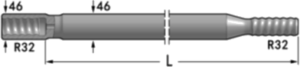 Black Diamond Drilling Bench Drilling R32 Guide tube D46 51-63mm