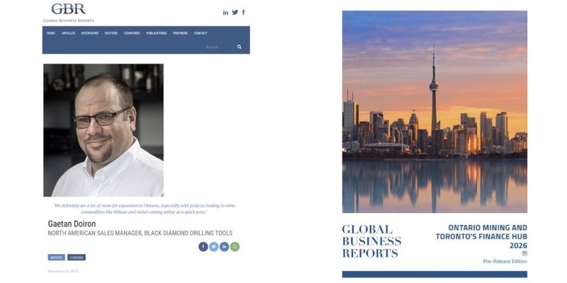 Black Diamond Drilling Tools Canada featured in Global Business Report Jan